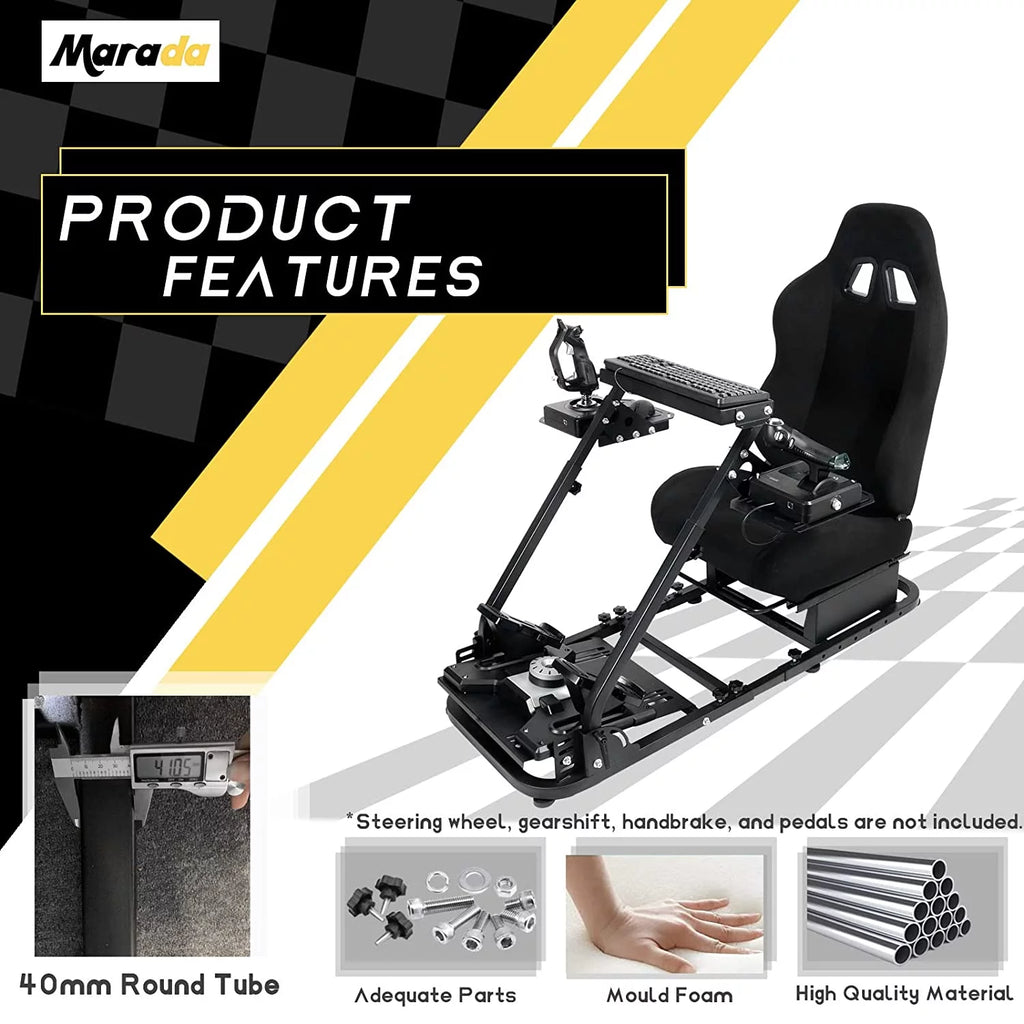 Foldable Flight Racing Simulator Cockpit with Game Seat T383