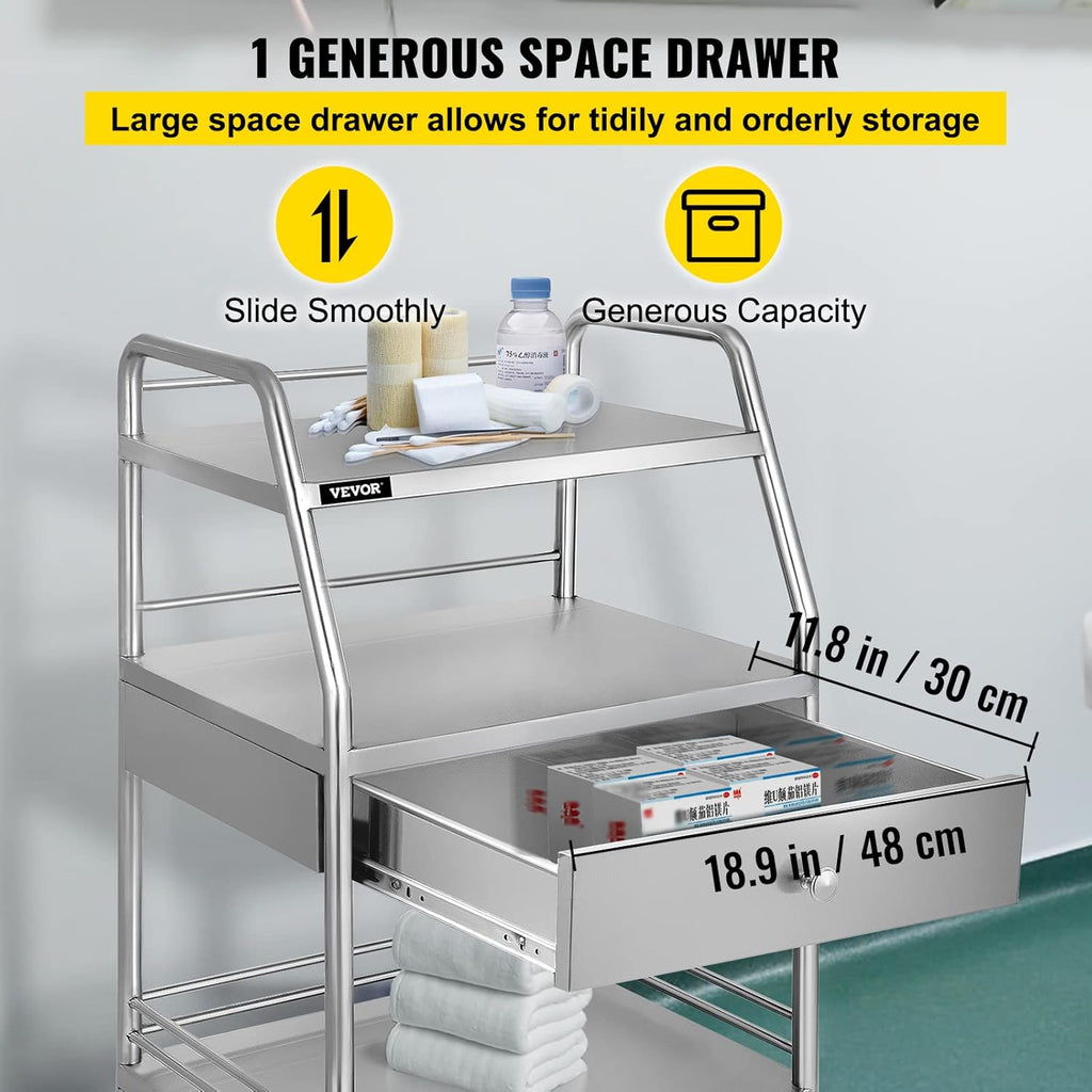 Stainless Steel Utility Cart with Wheels K3569