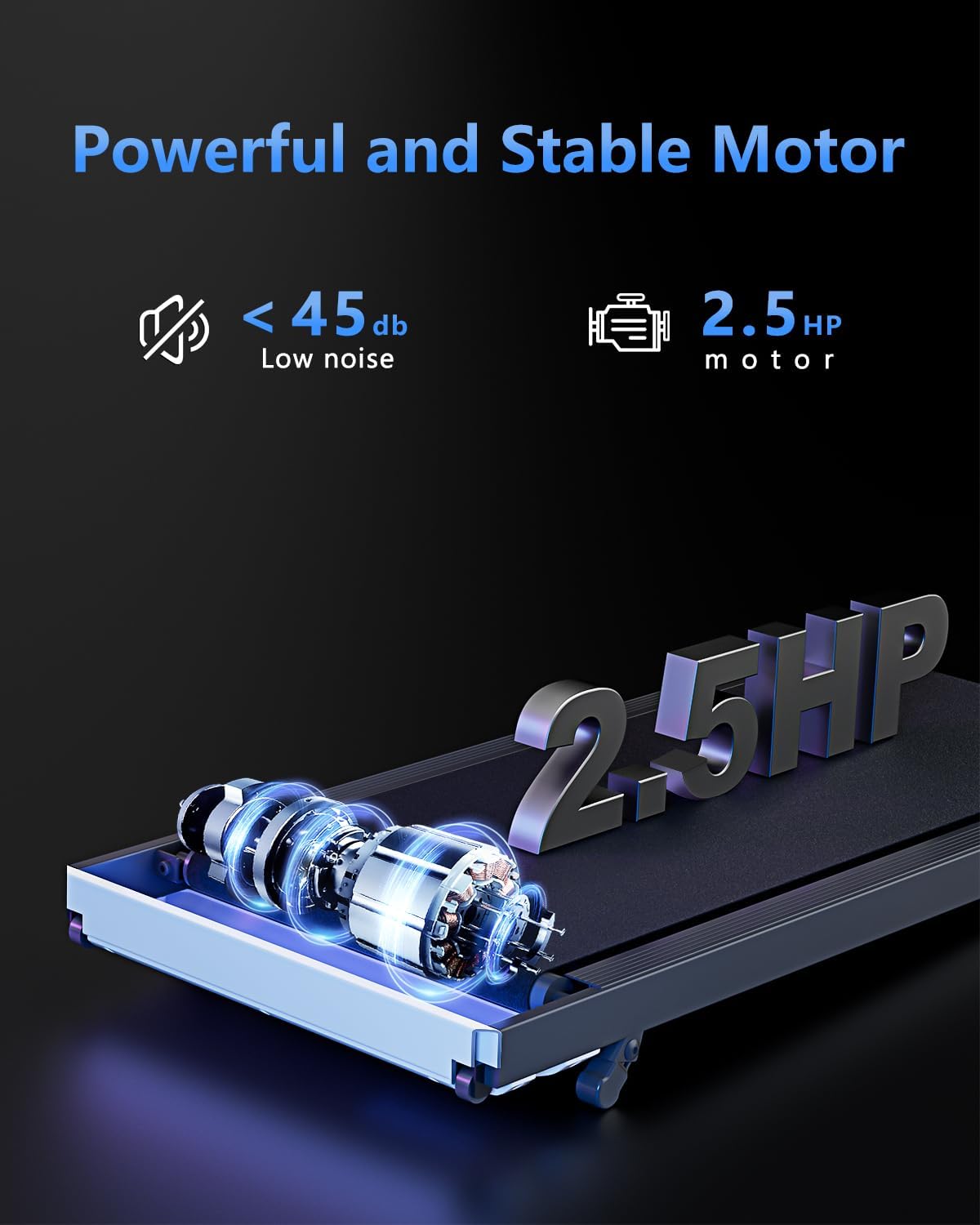 Compact 2-in-1 Under Desk Treadmill with Incline L39605