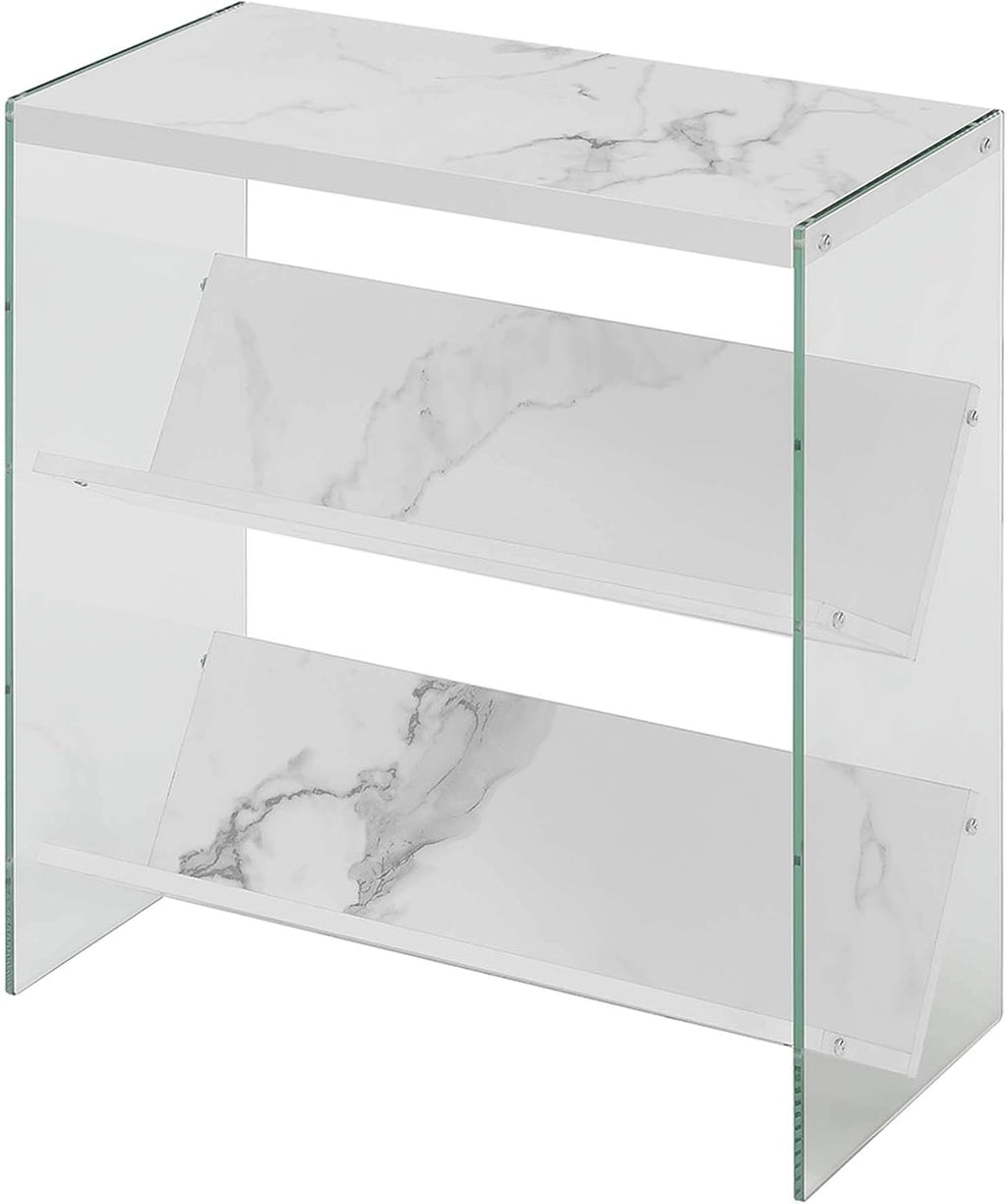 Weathered Gray Glass Bookcase D95429