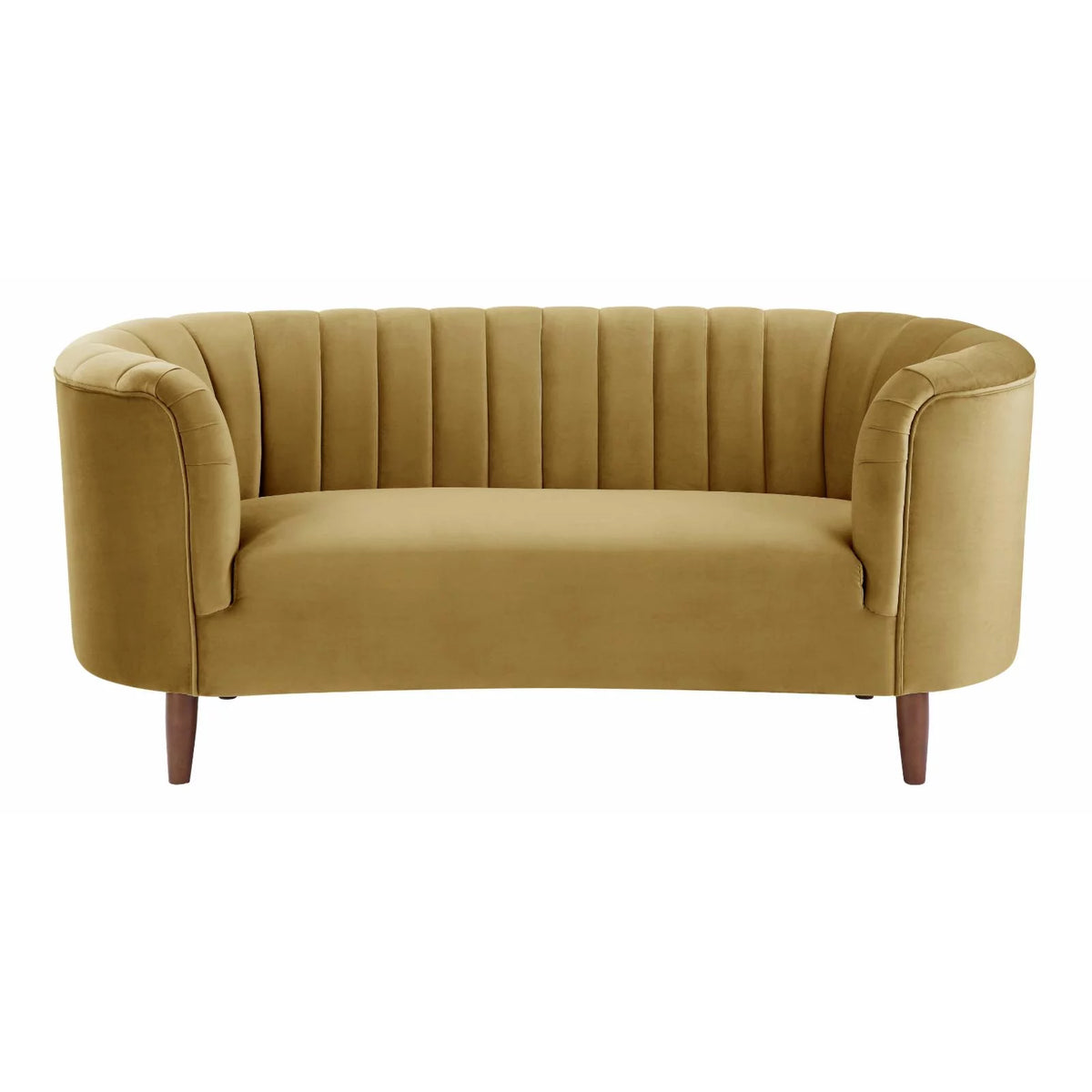 Olive Yellow Velvet Loveseat X821