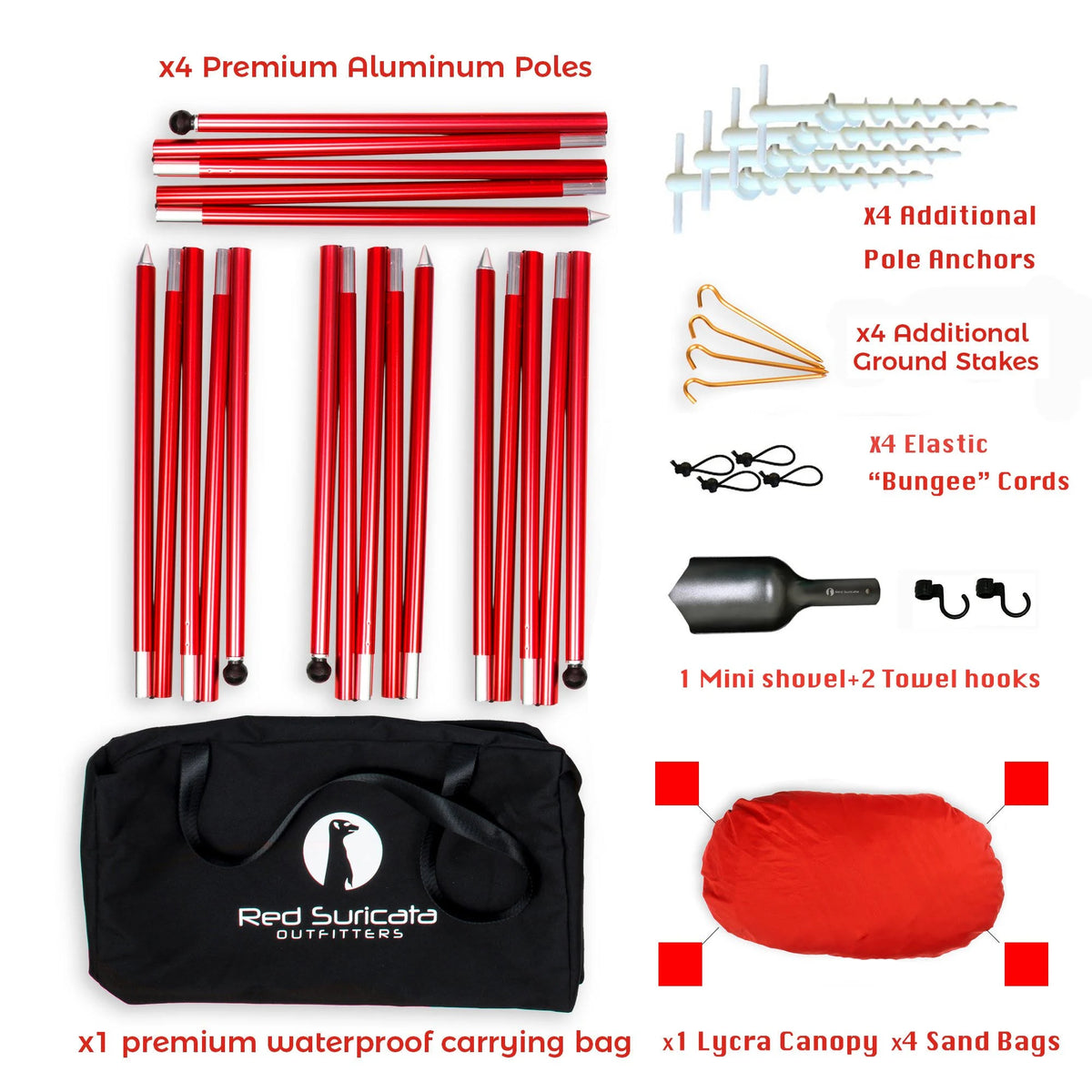 Red Large Beach Sun Shade Canopy Tent R215