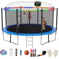 16FT Outdoor Trampoline with Basketball Hoop and Ladder P9438