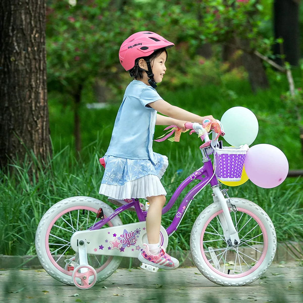 Blue 16 In. Kids Bike with Training Wheels and Basket D553