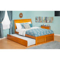 Twin Bed with Flat Panel Footboard and Trundle H5185