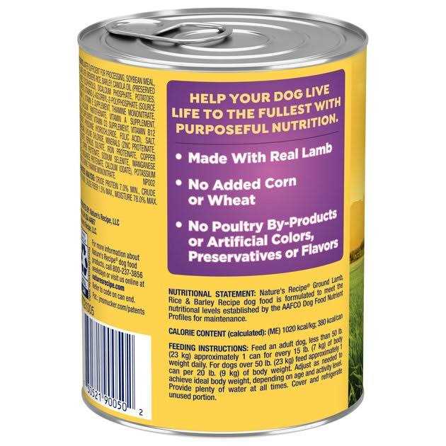 Lamb Rice & Barley Ground Canned Dog Food A403