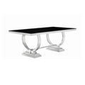 Black and Chrome Glass Top Dining Table Q410522