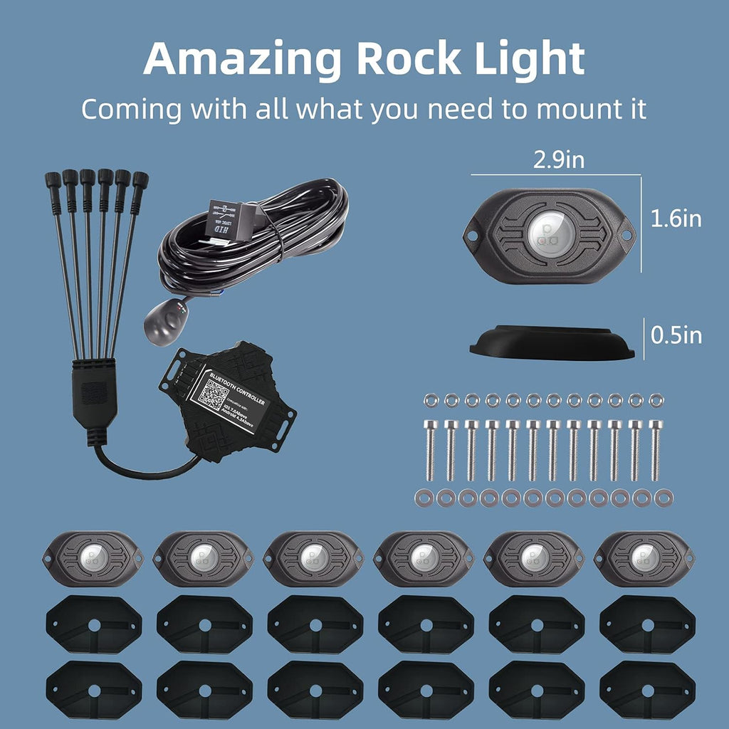 18 LEDs Multicolor Waterproof Aluminum Underglow Light Kit Pack of 2 I662341
