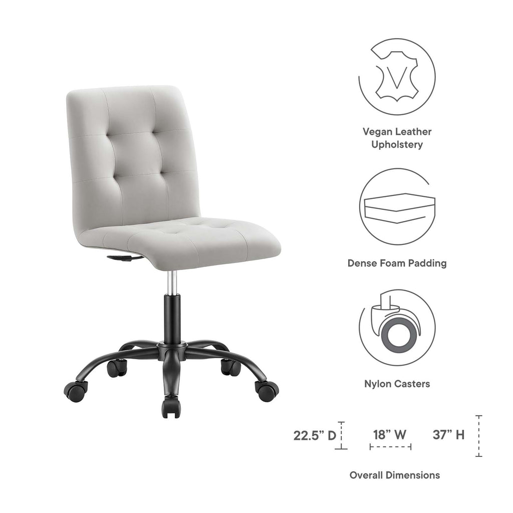 Black Light Gray Vegan Leather Office Chair Q461