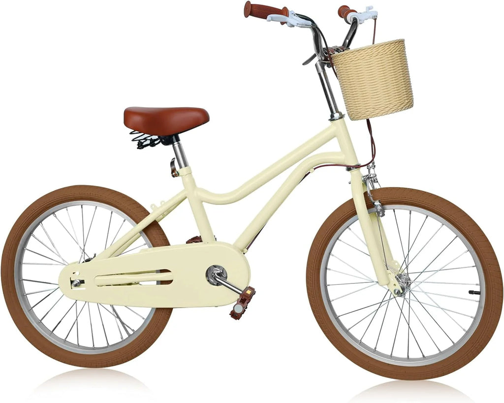 16 Inch Kids Bike with Handbrake Basket Training Wheels Yellow X295825