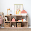 8 Cube Storage Organizer Bookcase, Natural Brown W165