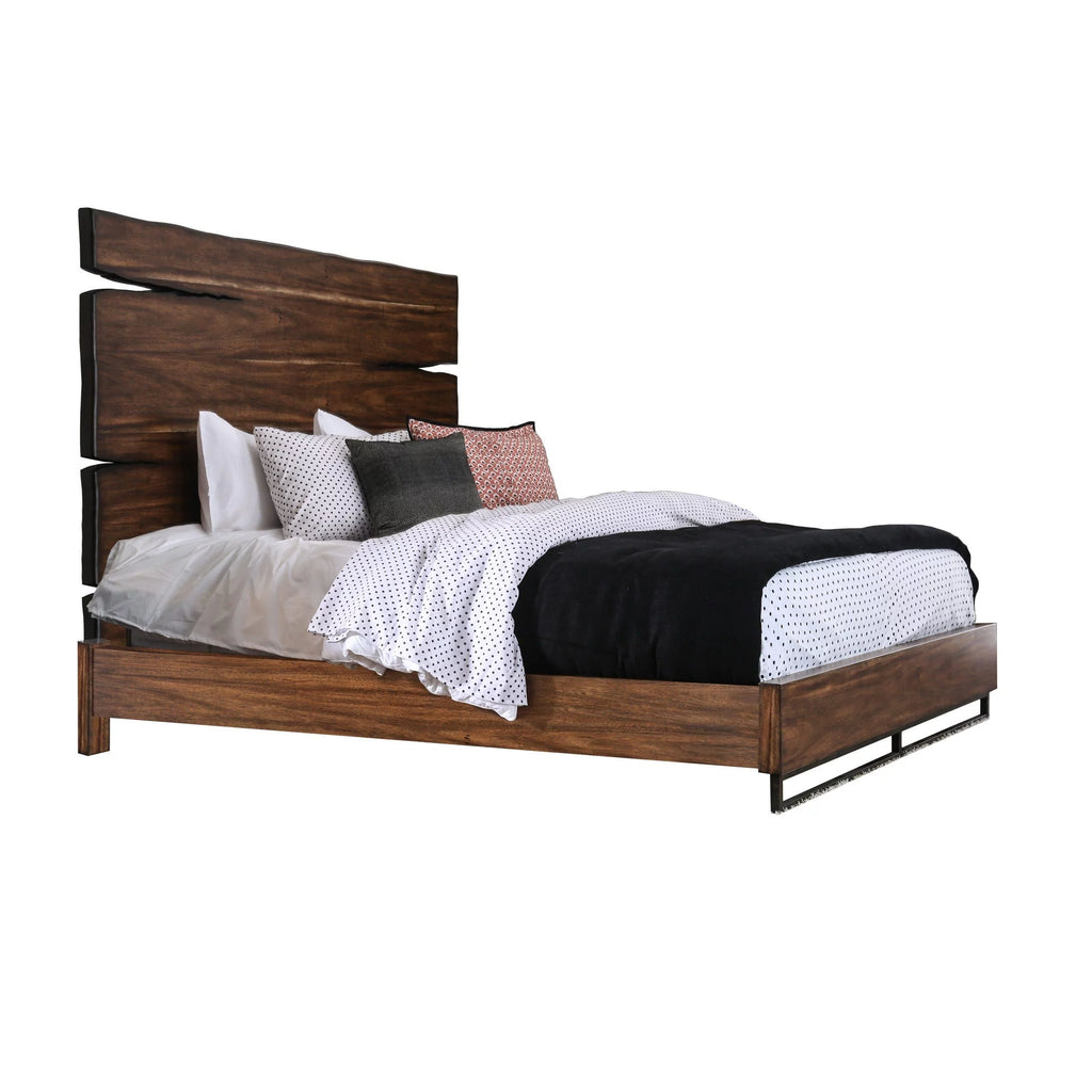 Dark Walnut & Dark Oak Solid Wood King Bedroom Set 6pcs J459