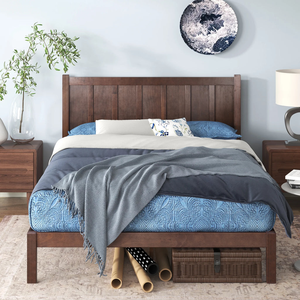 Full Acacia Wood Platform Bed Frame Y8345