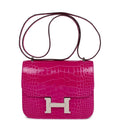 Rose Mexico Shiny Alligator 18 Handbag D5484