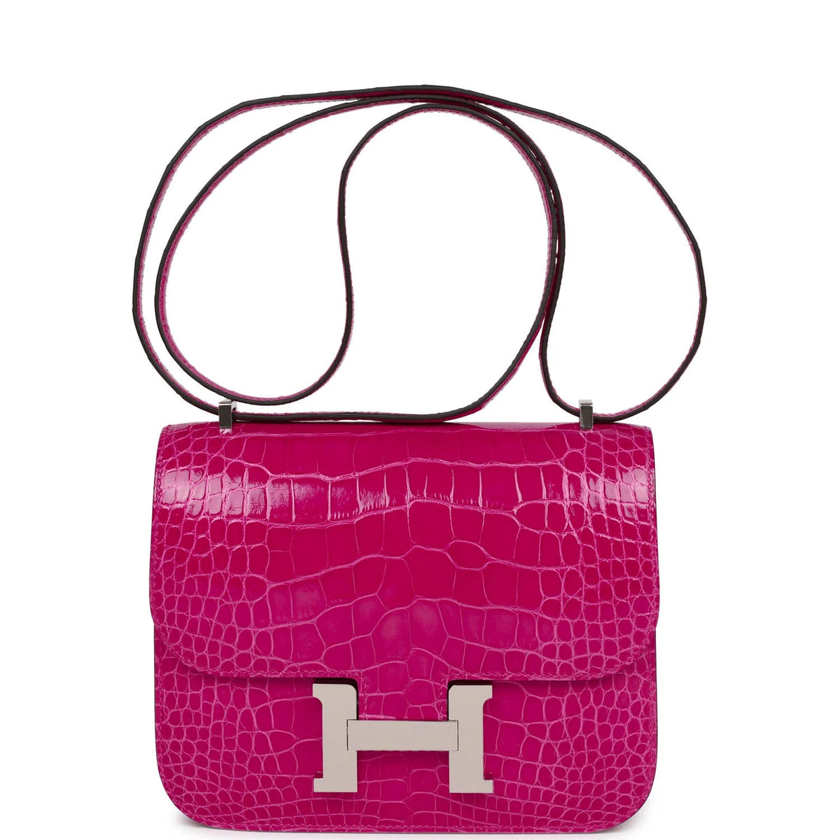 Rose Mexico Shiny Alligator 18 Handbag D5484