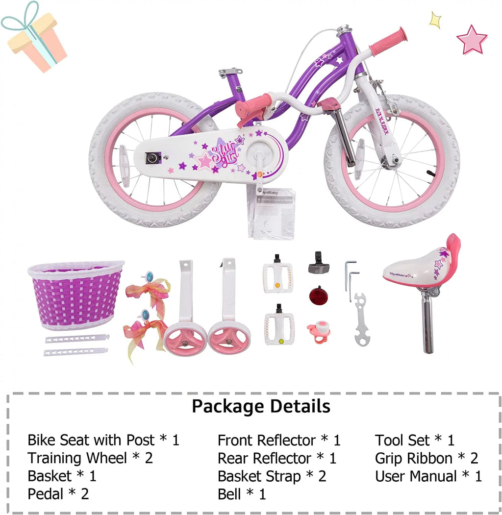 Blue 16 In. Kids Bike with Training Wheels and Basket D553