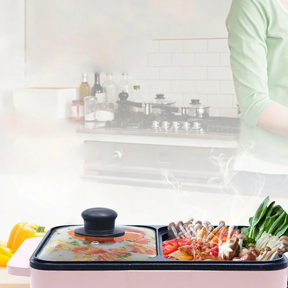 2 In 1 Non-Stick Electric Hot Pot BBQ Grill T68926