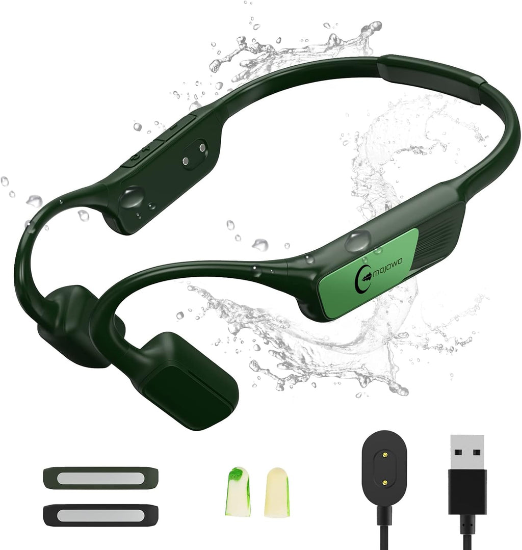 Bone Conduction Wireless Bluetooth Open-Ear Headphones with Mic, IP67 Waterproof Earphones (Grey) E5877