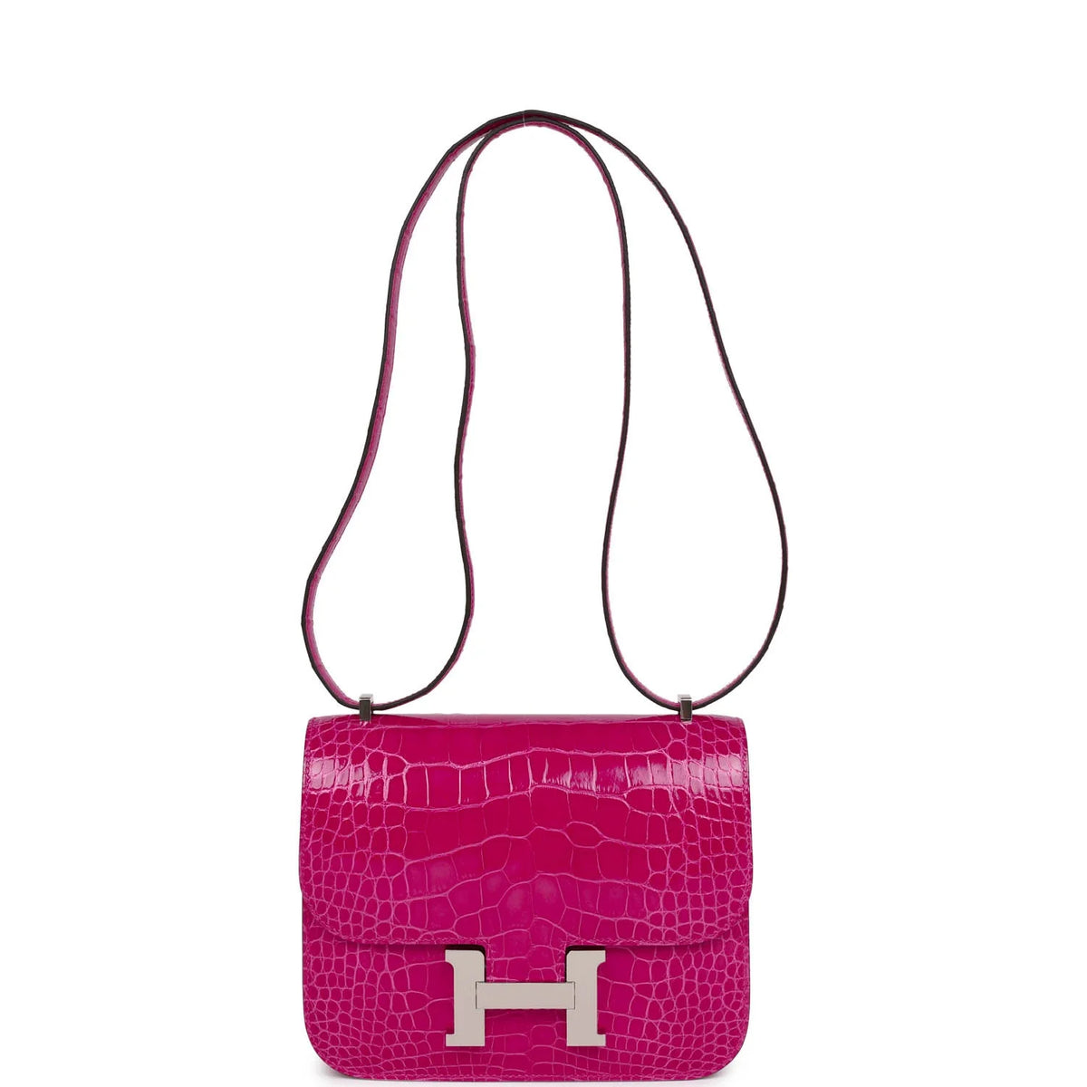 Rose Mexico Shiny Alligator 18 Handbag D5484