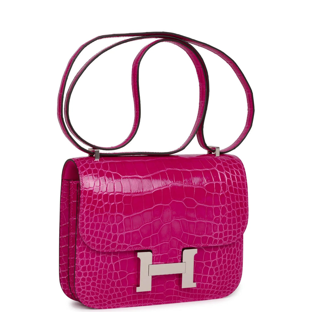Rose Mexico Shiny Alligator 18 Handbag D5484