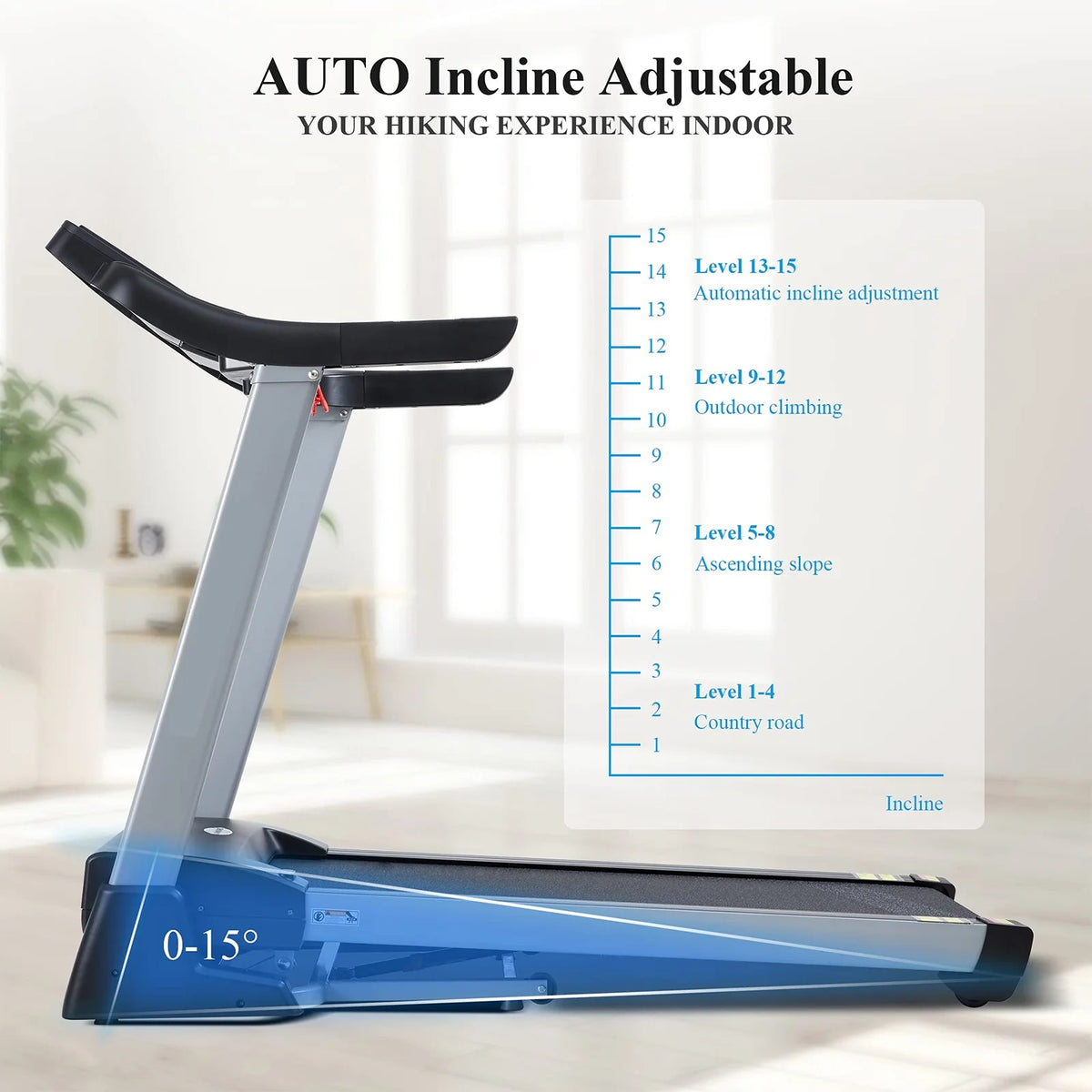 Folding Treadmill with 15 Preset Exercise Programs P719