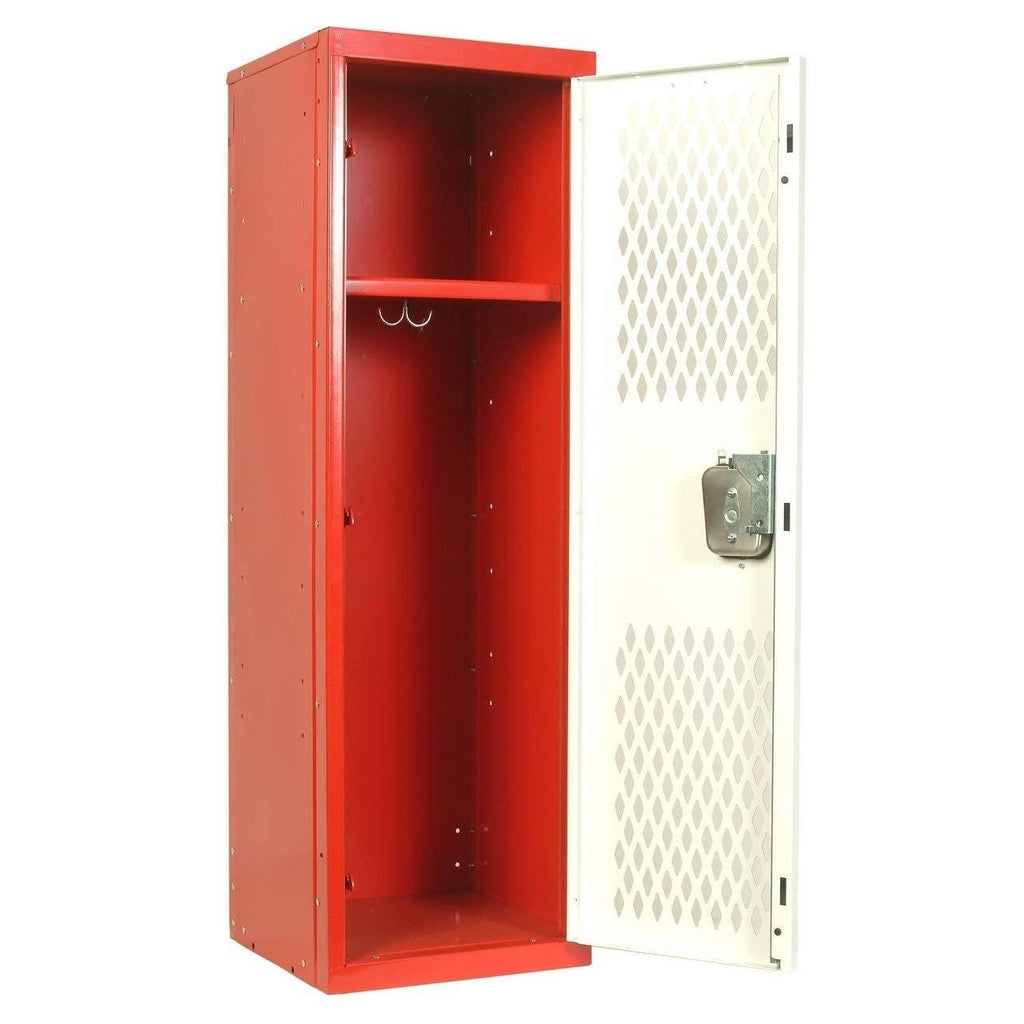 Red/White Single Tier Locker F9151