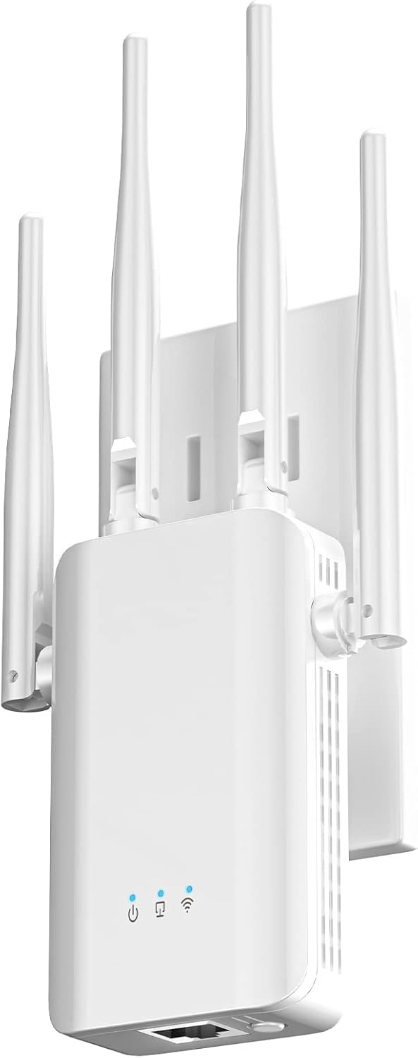 WiFi Range Extender Signal Booster up to 5000 sq.ft, Wireless Internet Amplifier with 4 Antennas, Pack of 2 V959296