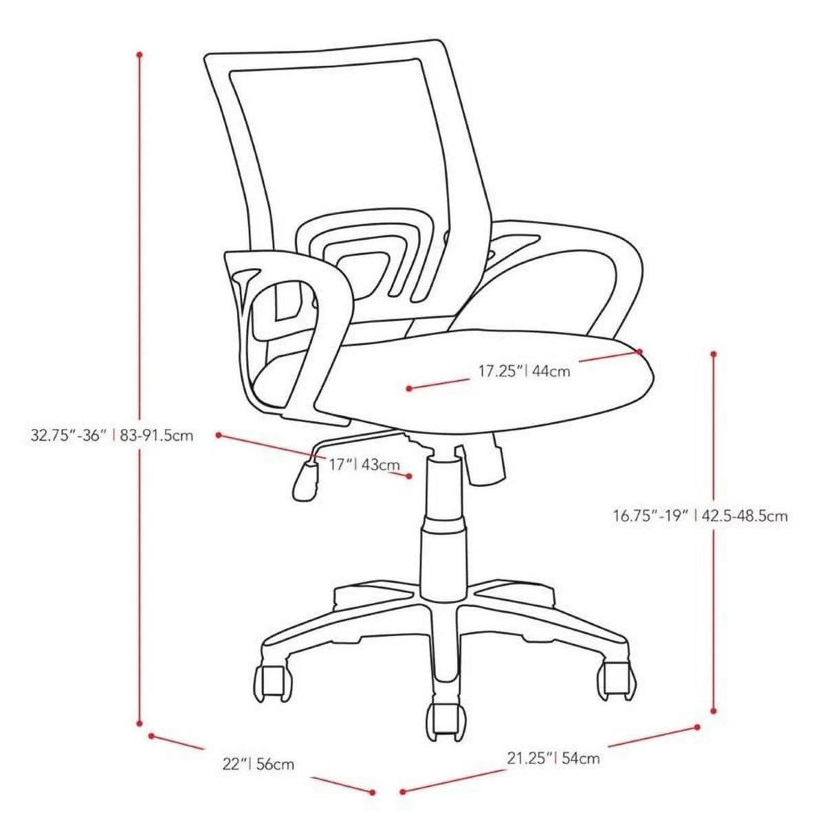 Adjustable Fabric Plastic Swivel Office Chair Y6692