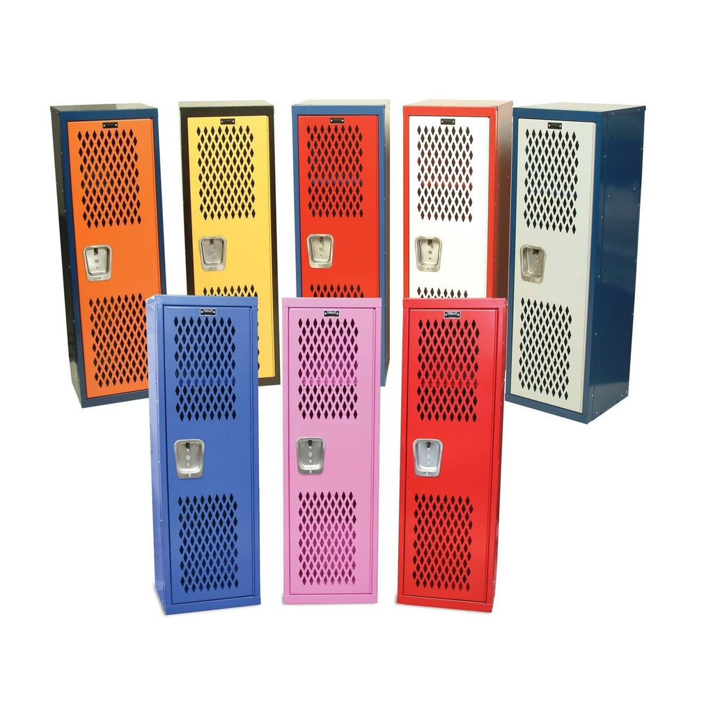 Red/White Single Tier Locker F9151