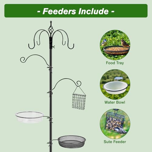 Black 4-Hook Bird Feeding Station N595