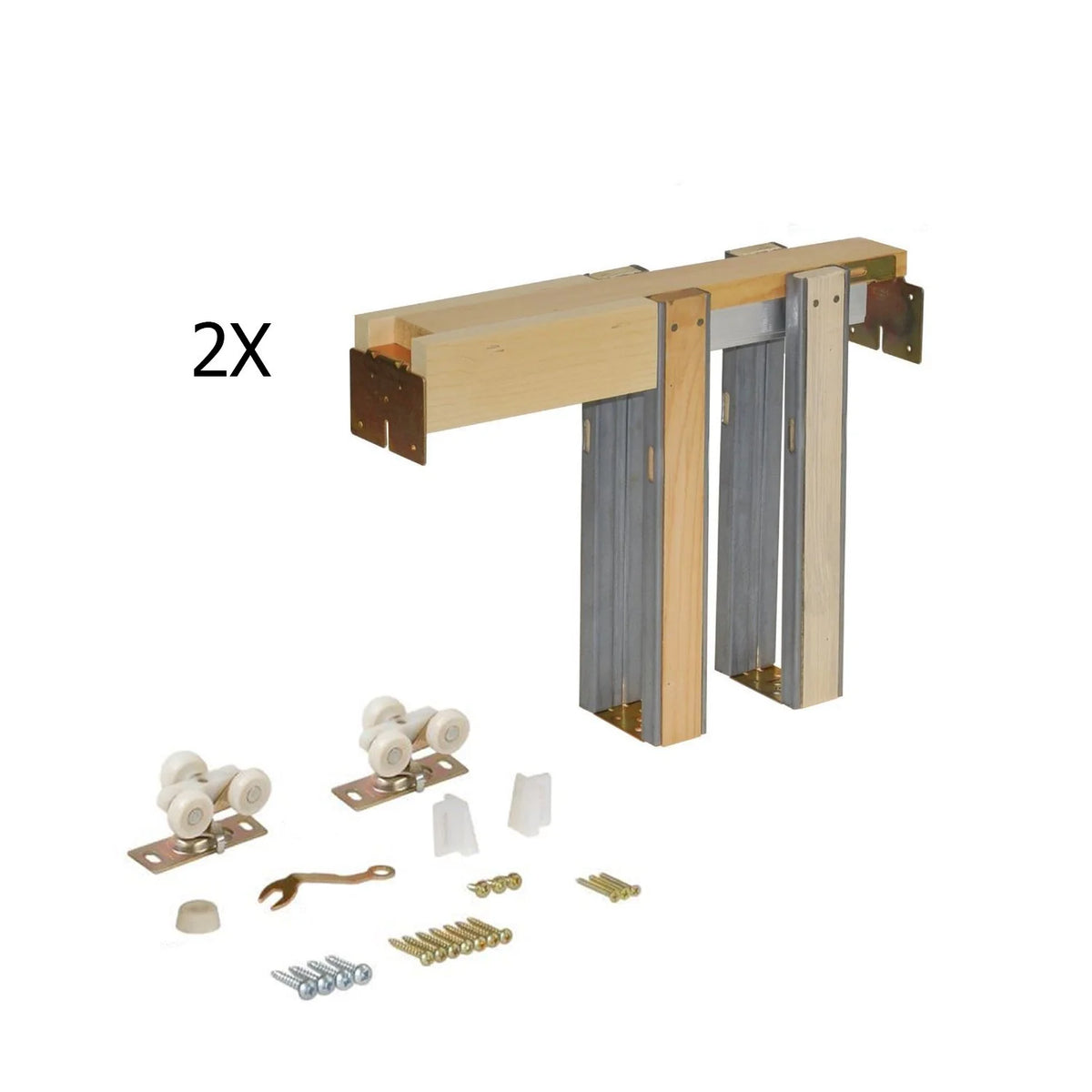 Sliding French Double Pocket Doors 36 x 80 inches White MDF U133105