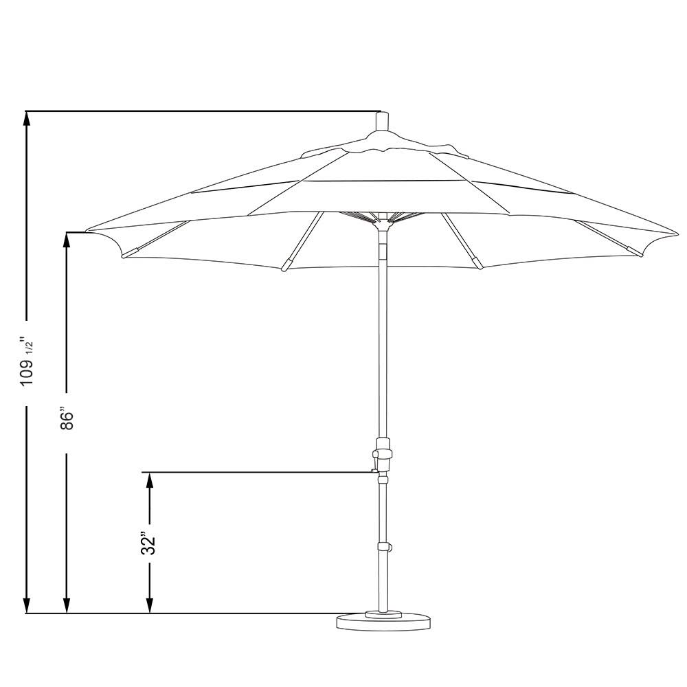 11' Fiberglass Market Umbrella with Double Wind Vent Terracota Bronze Olefin R835