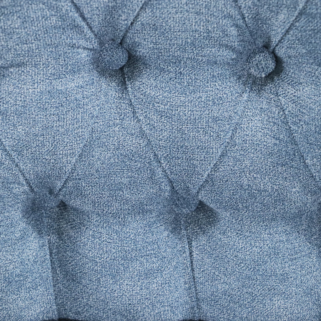 Blue Linen Fabric Accent Chair with Button Tufted Back D6847
