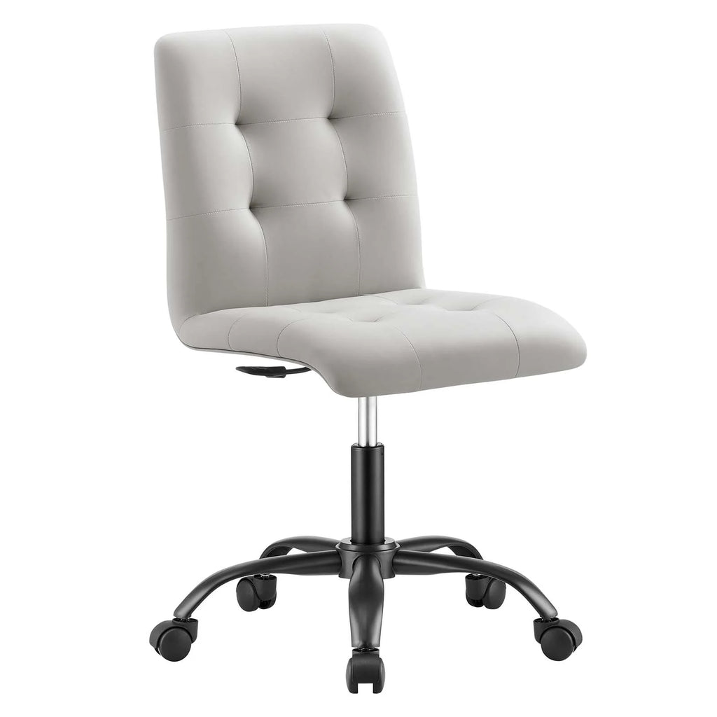 Black Light Gray Vegan Leather Office Chair Q461