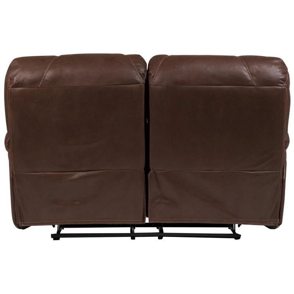 Brown Microfiber Reclining Loveseat P3553