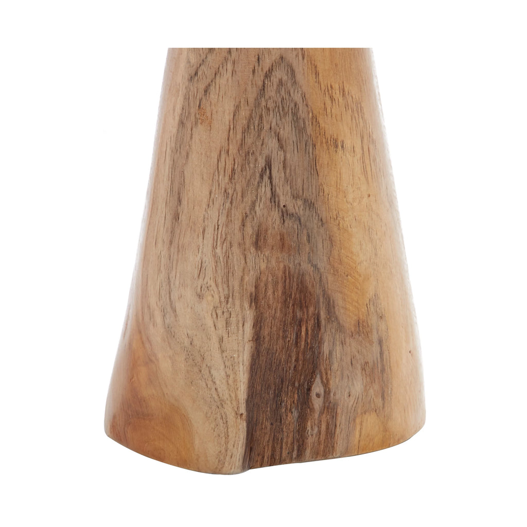 Brown Wood Mushroom Sculpture Set of 3 C2678