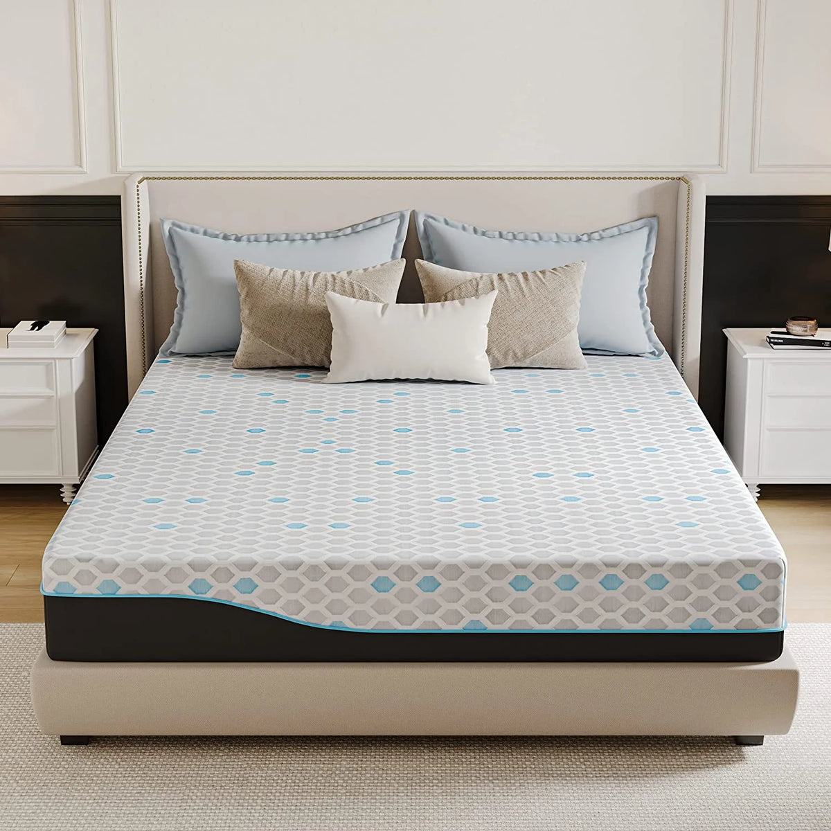 King 8 Inch Bamboo Charcoal Gel Memory Foam Mattress O859254