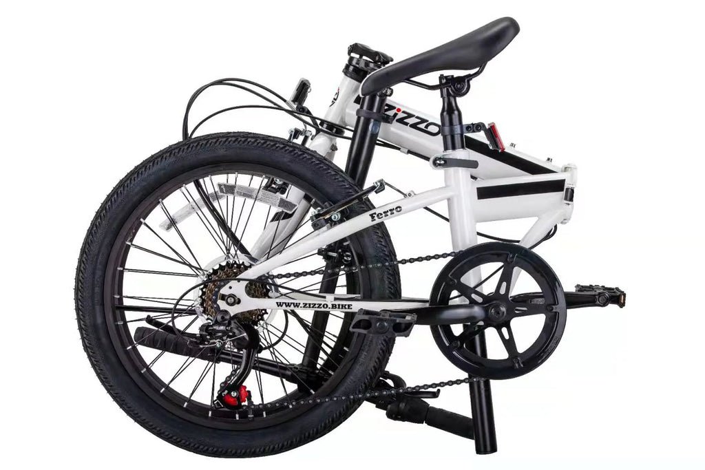White 7-Speed Aluminum Alloy Folding Bike X872