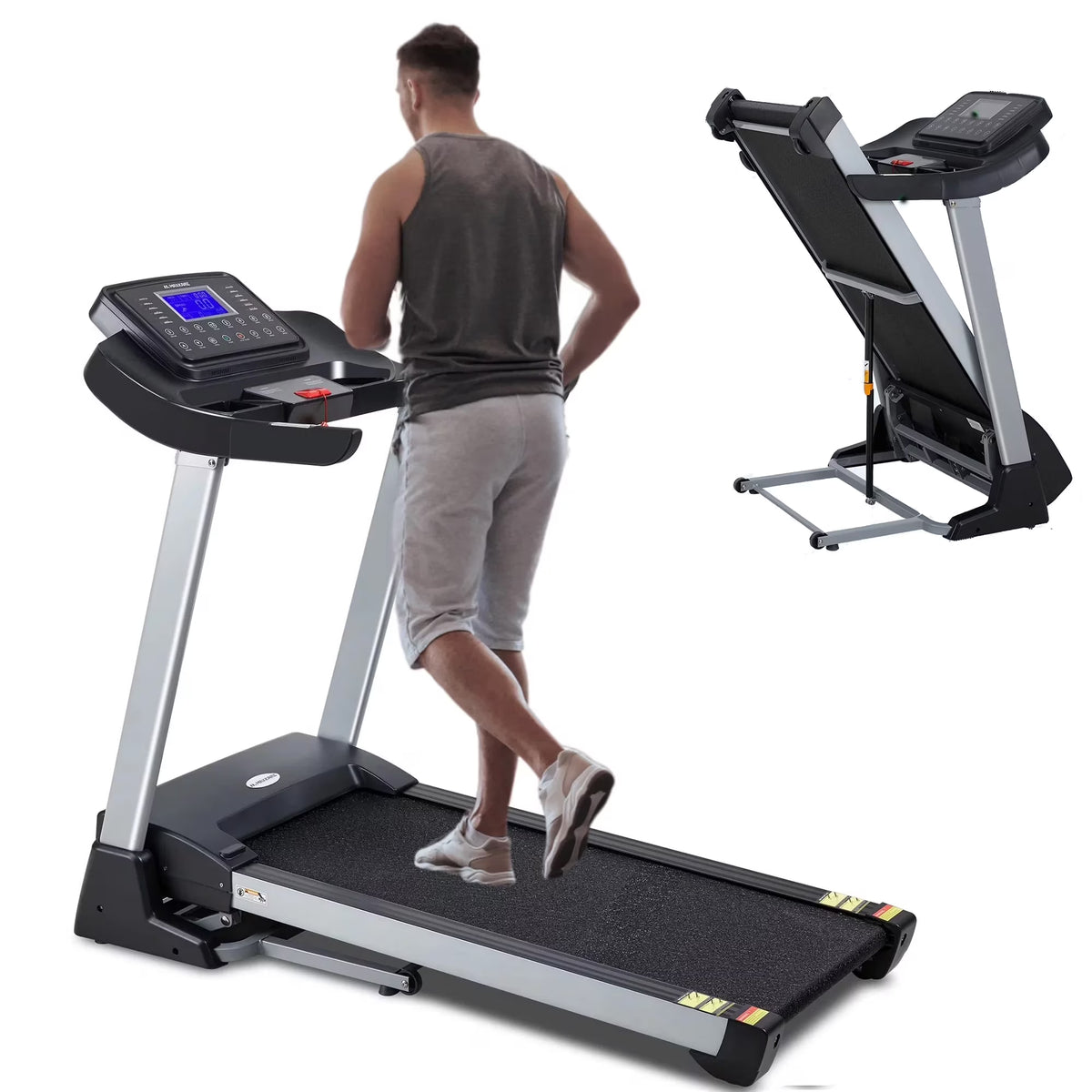 Folding Treadmill with 15 Preset Exercise Programs P719