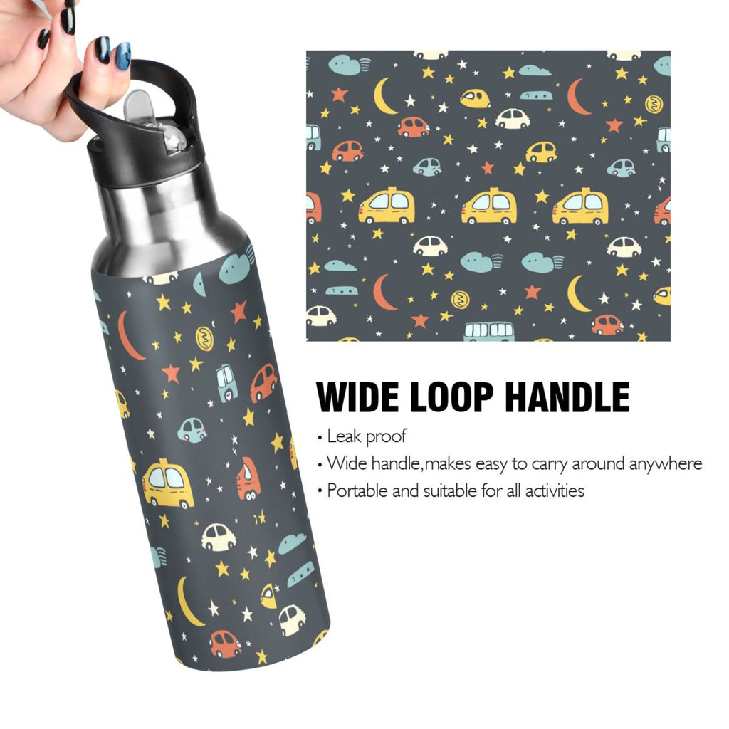 20 oz Insulated Stainless Steel Kids Water Bottle with Straw Lid I794