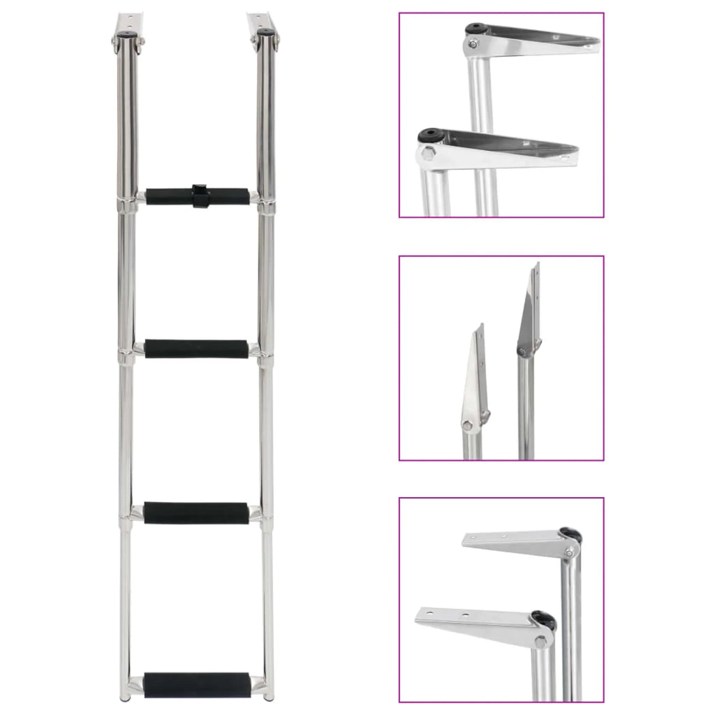 4-step Stainless Steel Folding Boarding Ladder T608