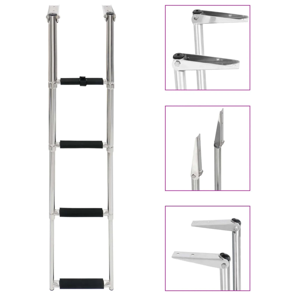 4-step Stainless Steel Folding Boarding Ladder T608