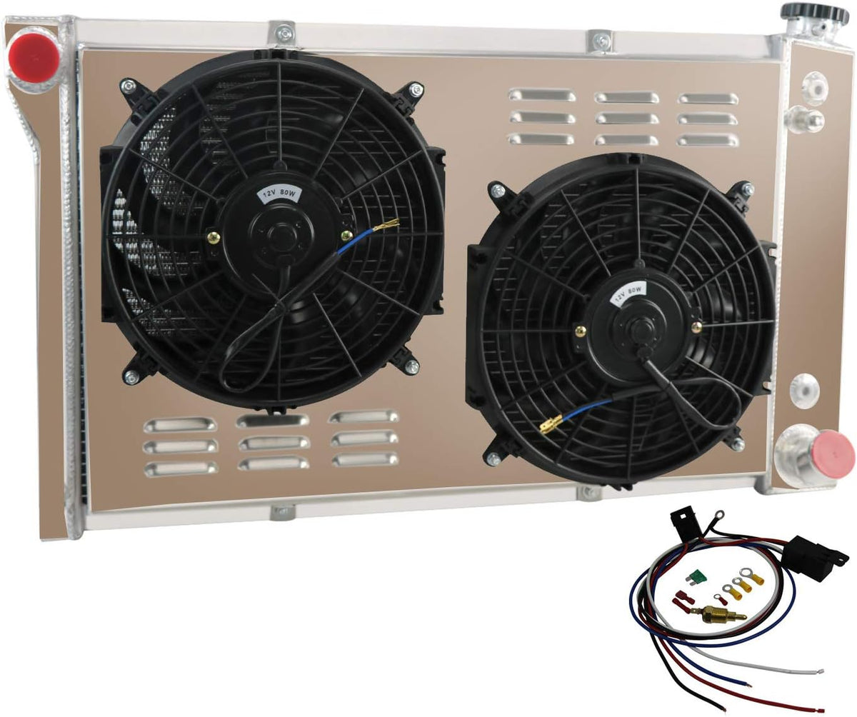 All Aluminum 4 Row Core Radiator with Fan Shroud Combo T5845