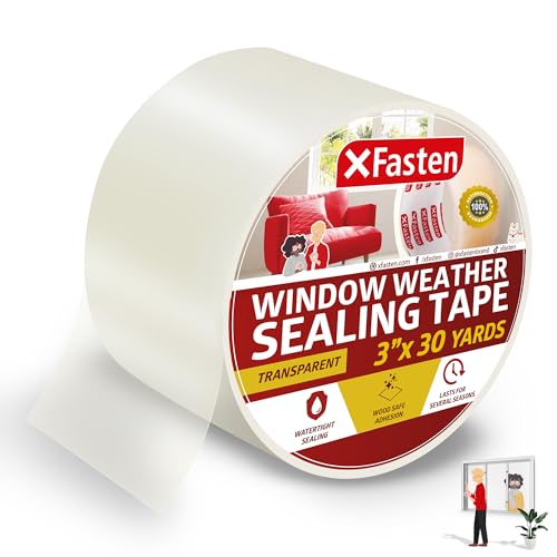 Transparent Window Weather Sealing Tape, 2-Inch x 30 Yards R148411