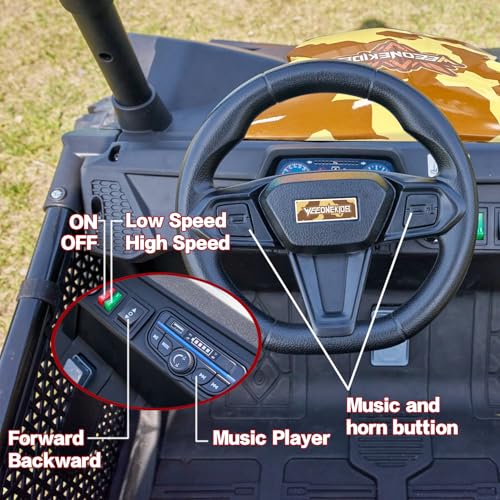 24V 2 Seat Electric Ride on Toy Car with 4 75W Motors H244728