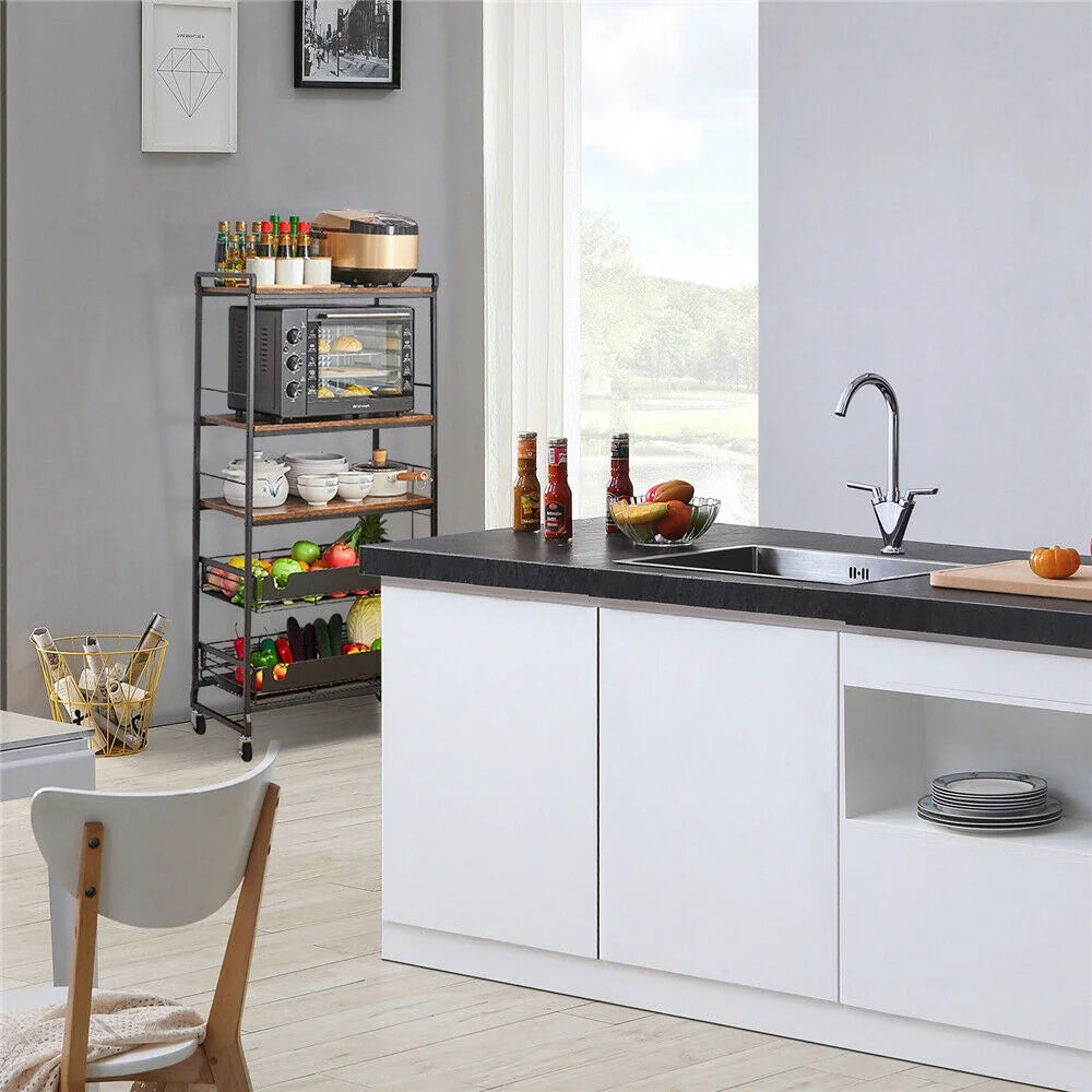 4-Layers Kitchen Storage Rack Microwave Oven Shelf Stand S482