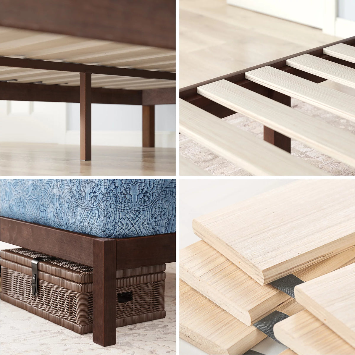 Full Acacia Wood Platform Bed Frame Y8345
