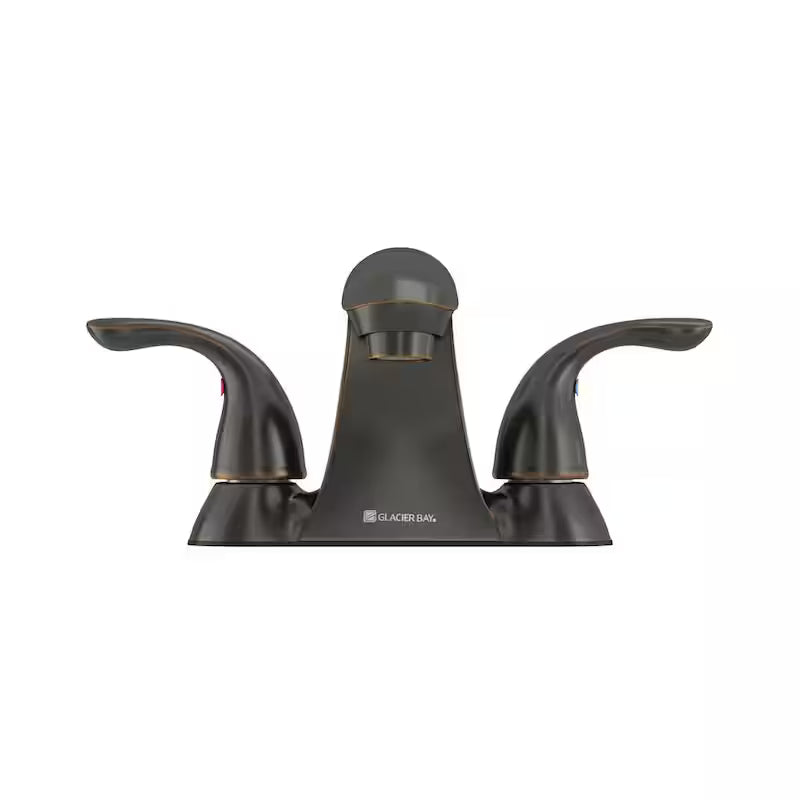 4 in. Double Handle Low-Arc Bathroom Faucet in Bronze C4707
