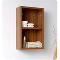 Teak Bathroom Linen Side Cabinet with 2 Open Storage Areas I758048
