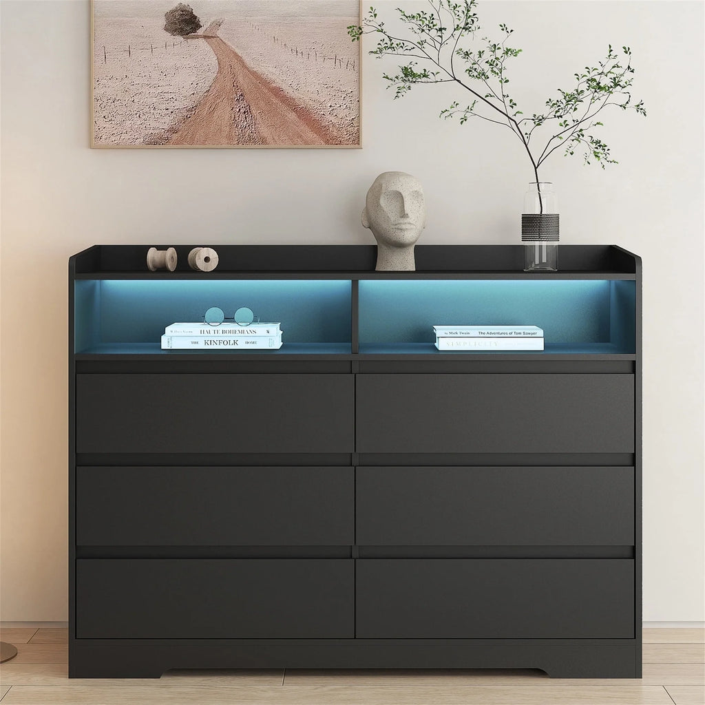 White 6 Drawer Dresser N93364